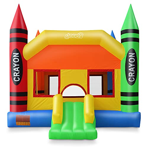 Cloud 9 Crayon Bounce House With Blower - Large Inflatable Bouncer For Kids With Slide #TOP1