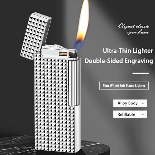 Encendedor de metal recargable JIANCHEN negro miniatura 4