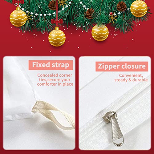 Bettbezug mit Weihnachten, Rentier, Weihnachtsmann, Schneemann, Bettbezug und Kissenbezug, Mikrofaser, für Kinder und Erwachsene (Weihnachten, Rentier, 135 x 200 cm) - Image 7