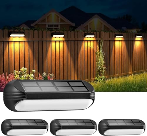KUAEAY 4 Pack Solar Ourdoor Wall Lights, Solar Powered Wall ...