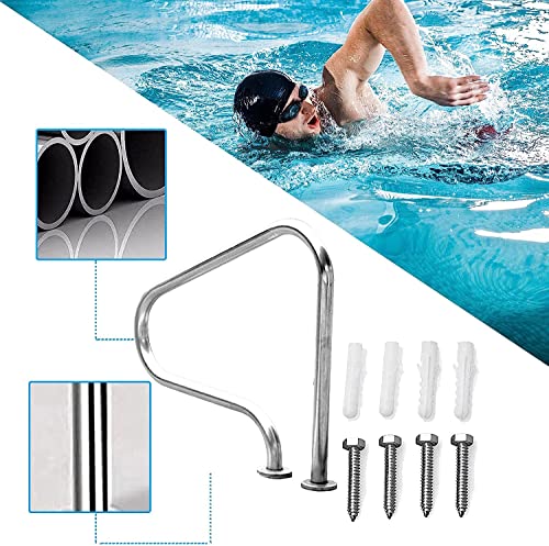 Barandilla para piscina en acero inoxidable 3 curvas miniatura 3
