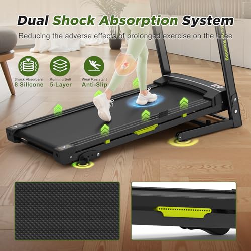 Image of FYC Folding Treadmill for Home with Incline 330lb Weight Capacity 3.5HP Portable Electric Treadmill with Bluetooth, 12 Preset Programs Exercise Running Machine Easy Assembly