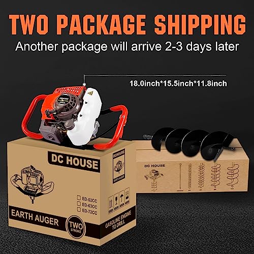 Dc House DZ6346812K 63Cc Gas Powered Auger Post Hole Digger thumb #1