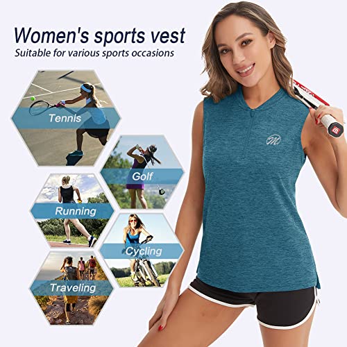 Meetwee Women Rash Guard Sleeveless Sun Shirt Uv Upf 50+ Quick Dry T-Shirt For Golf Hiking Navyblue #TOP6