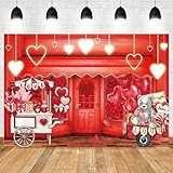 Sfondo fotografico per interni di San Valentino, finestra, sfondo fotografico con rose rosse e cuoricini, decorazioni per feste di addio al nubilato, striscione 210X150cm