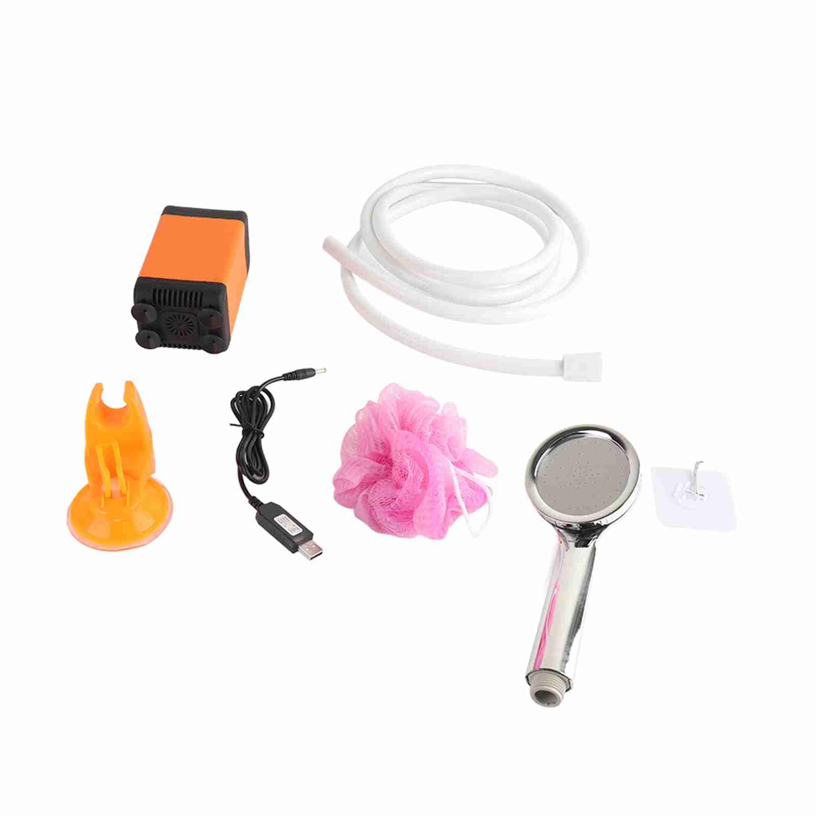 Kavolet Tragbare Campingdusche, Outdoor-Camping-Duschpumpe, Elektrische Camping Dusche, Mobile Duschen Set mit Duschkopf und Schlauch für Camping Reisen Haustier