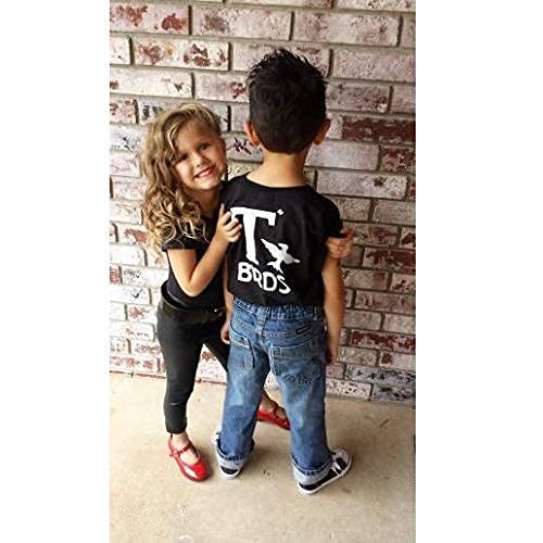 T Birds T-Shirt Child Boys Shirt Greaser Black Shirt Tshirt Black Lightning Rocker 1950S 50S Movie 18M To Youth Xl Sock Hop Dance Music #TOP1