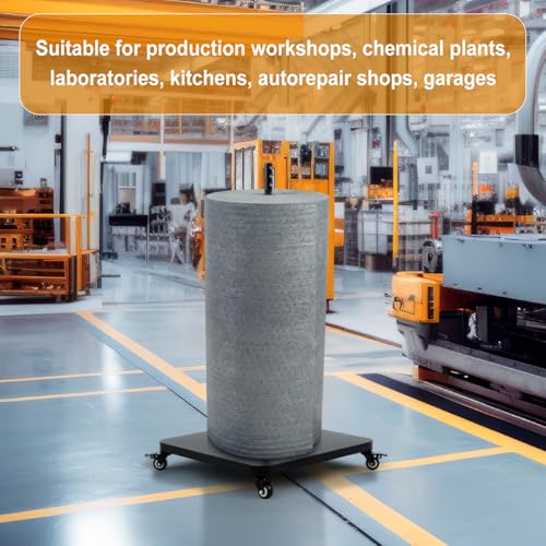 Blulu Absorbent Mat Roll Holder with Wheels Oil Absorbent Pads Holder Portable Mat Dispenser Utility Cart Accessories for Workshop Garage Factory, Easy to Move(Mobile Style) by Blulu - Image 5