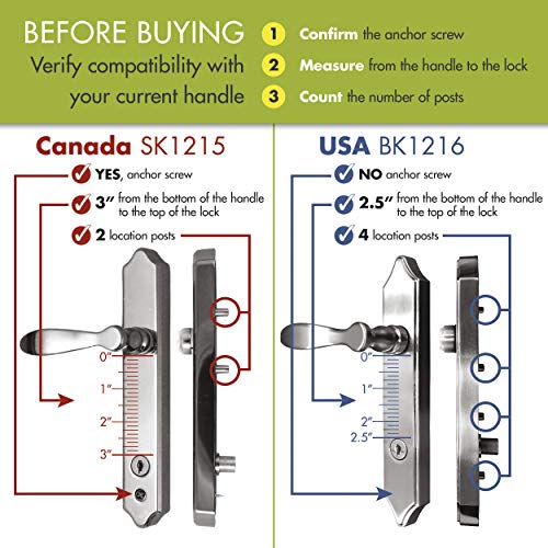 Ideal Security SK1215BB ML Lever Set for Storm and Screen Doors with Keyed Deadbolt, Brass Bronze-Coat - Thumbnail 4