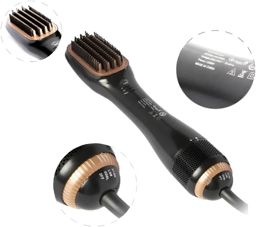 Gjarrah 2-in-1 Hair Styling and Drying Brush – Professional Hot Air Brush with Ion Technology for Smooth, Shiny Hair
