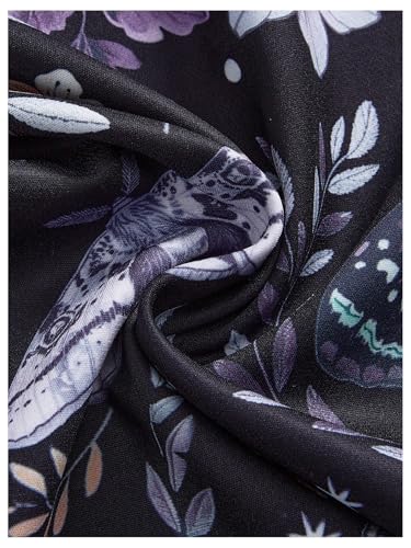 Women's Floral Butterfly Pants Elastic Waist Wide Leg Casual Trousers Streetwear3