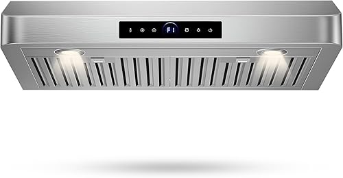 Miniatura 12 de Campana extractora de 30 pulgadas para debajo del gabinete, 1200 CFM, campana de ventilación de acero inoxidable ultra potente con 4 velocidades,