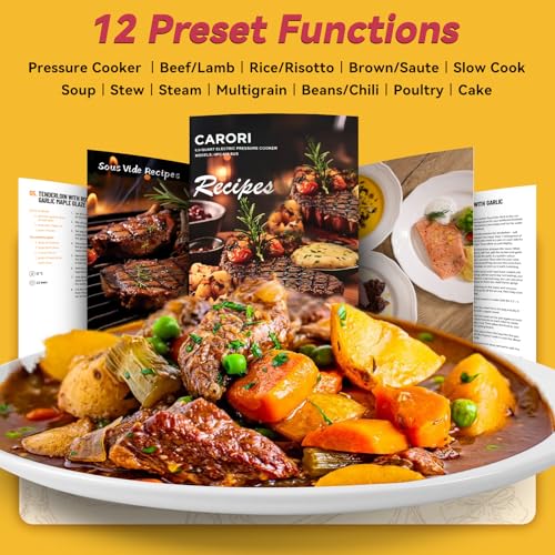 12-in-1 Electric Pressure Cooker 8 Quart, 1200W olla de presion Multi-Cooker with Non-Stick Ceramic Pot, Slow Cook, Rice Cook, Steam, Yogurt - Image 5