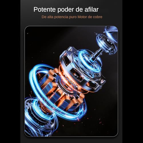 Miniatura 8 de Afilador Eléctrico De Cuchillas Afilador De Cuchillos Eléctrico Recargable,Herramienta Automática Para Tijeras Afilado Rápido Hogar,Uso Doméstico Cocina Camping Exterior Panadería