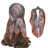 seidensatin gemustert ELEGANTES DESIGN -FAIRYGATE Halstuch Damen Seide, Wunderbar zartes und angenehm zu tragendes Material / herrlich leichte Qualität, Wunderschöner Damen Schal mit modischem Muster und traumhaften Farbkombinationen, Schal für Damen dem Design für die Unisex Größe ist für alle Altersgruppen von ausgelegt.