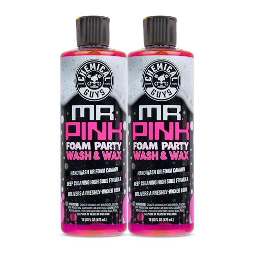 Chemical Guys CWS2211602 Mr. Pink Foam Party Wash & Wax (Works with Foam Cannons, or Bucket Washes) Safe for Cars, Trucks, SUVS, Motorcycles, RVs & More, (2-16 fl oz) Tangerine Scent