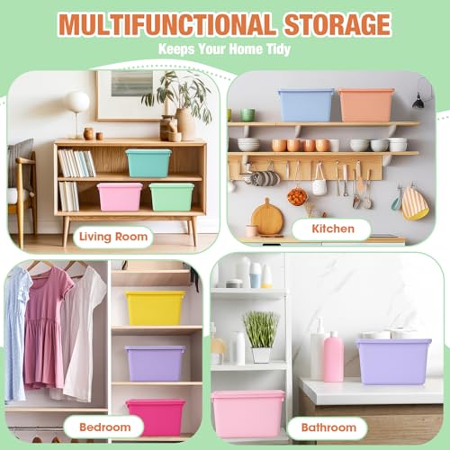 Potchen 8 Pack Small Stackable Storage Bins with Lids, Mixed Color by Potchen - Used condition - Image 4