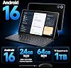 Tablet Jeazans Android 16 de 10.1 Pulgadas, 2 en 1 con Teclado, Mouse Inalámbrico, Lápiz Óptico, Funda de Cuero, Doble Cámara, 64GB de Almacenamiento + Expansión a 1TB, Portátil para Estudiantes y Negocios 8