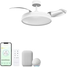 Loft 41in 3-Blade Smart Fandelier Semi-Flush Mount with 2700K-6000K LED Light Kit and Remote Control in White Works with iOS or Android App