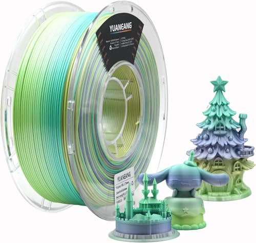 YUANEANG Silk Orchid PLA 3D Printer Filament 1.75mm, 1kg Spool, High-Gloss Silk Rainbow PLA in Orchid Color, Smooth Shiny Finish, ±0.03mm Precision, Easy Printing, Ideal for Artistic Models