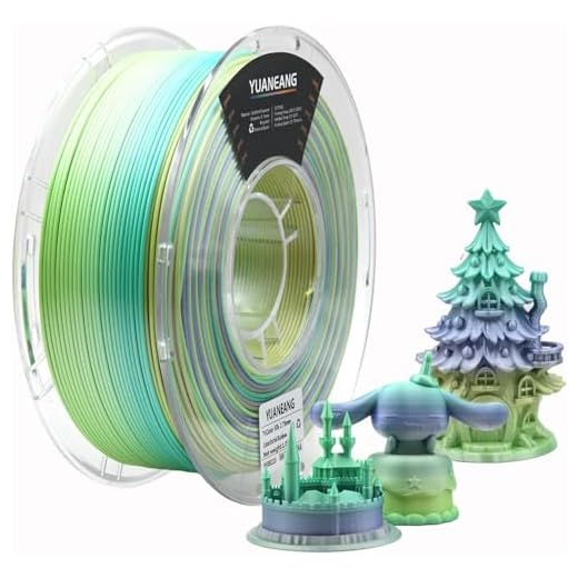 YUANEANG Silk Orchid PLA 3D Printer Filament 1.75mm, 1kg Spool, High-Gloss Silk Rainbow PLA in Orchid Color, Smooth Shiny Finish, ±0.03mm Precision, Easy Printing, Ideal for Artistic Models