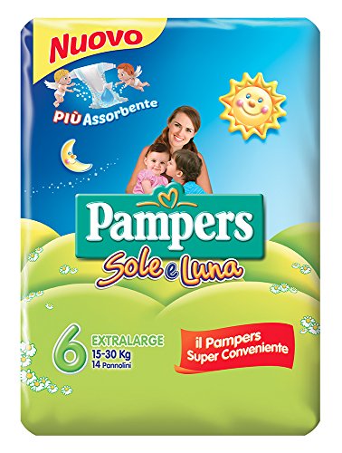 Pampers - Sole e Luna - Pañales - Talla 6 (15 - 30 kg) - 14 pañales