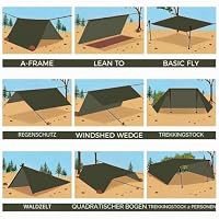 Onewind 3x3m wasserdichte Zeltplane, Multifunktionale Ultraleichte Tarp – Ansicht 3
