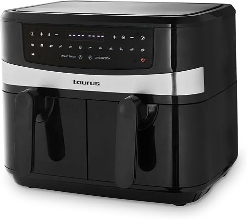 TAURUS Air Fryer Dual Zone Digital Non-Stick Black 9L 1750W "Dual Fry"