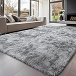 Treeboy Modern Area Rug - 120x160cm, Washable Soft Carpet Mat in Grey for Bedroom & Extra Large Living Room