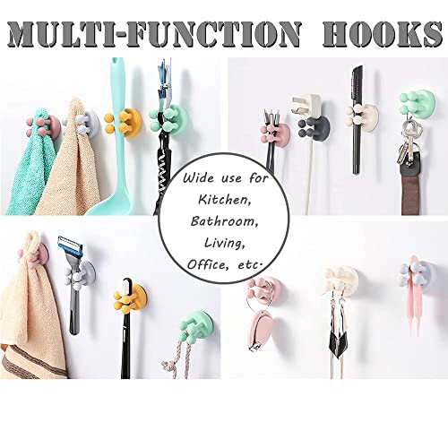Defrko Silicone Toothbrush Holders - 6 Pcs Razor Hooks Adhesive Wall Mounted For Hanging Towel Key Plug Cable, Utility Decoration Hook Stick To Dorm Room Door Function For Kitchen Bathroom Home Office #TOP1