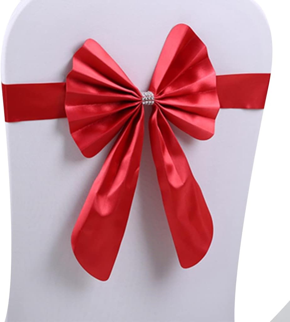 Chair Sashes 10-50Pcs Anniversary Big Bow Shape Chair ?Bows Exhibition Hall Reception Chair Decorated with Satin Ribbon Simple to Use (Color : F Size :20) (A*10)