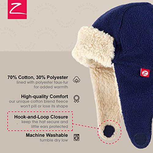 Image of Zutano Cozie Fleece Unisex Toddler and Baby Trapper Hat, Cold-Weather Hat for Little Boys and Girls
