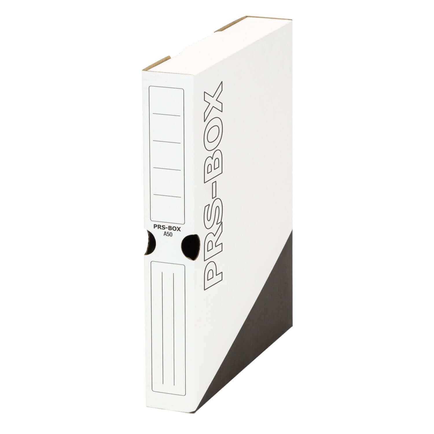 PRS Ablagebox F50, Archivschachtel, Schwarz/weiß, 50mm, 30 Stück | Archivbox, Dokumetenbox, Aktenablage, Briefablage, ident zur PRESSEL Ablagebox
