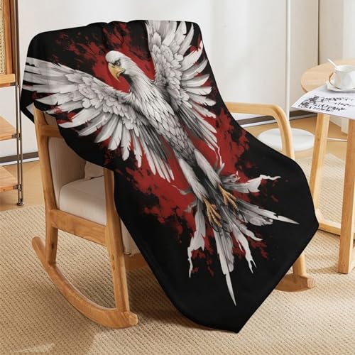 Couverture flanelle aigle douce et chaude pour canapé et bureau - 8