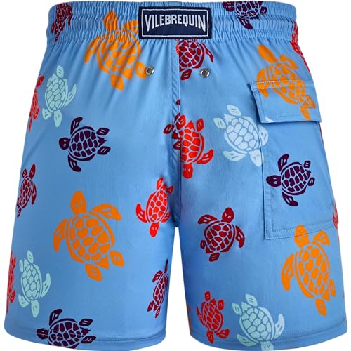 Men Stretch Swim Trunks Multicolored Turtles2