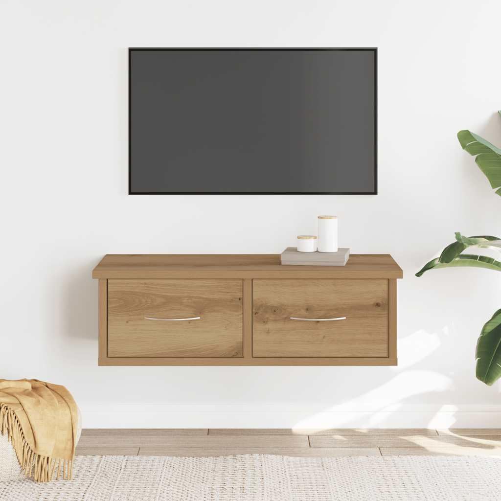 vidaXL Armario Pared Madera de ingeniería Roble Artesano 60x26x18,5 cm, Armario de Pared para TV, Mueble de Pared para TV, Mueble Flotante para TV
