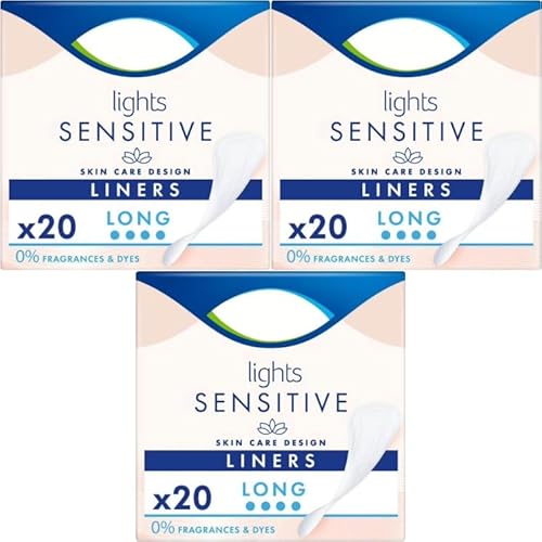 Incontinence Pads for Women Bundle, 3 Packs of Lights Sensitive Long Liner, Total of 60 Panty Liners, Discreet Lady Pads for Light Bladder Leaks, Breathable & Unscented AFG Supplies Bundle