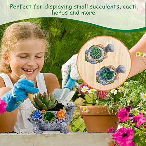 Asdfg Plant Pots Art Turtle Succulent Pot Planters With Drainage Hole, Flower Garden Decoration Pots, Cactus Home Office Desk Garden Decor, Indoor And Outdoor Planter Plants Lovers Gifts For Woman #TOP4