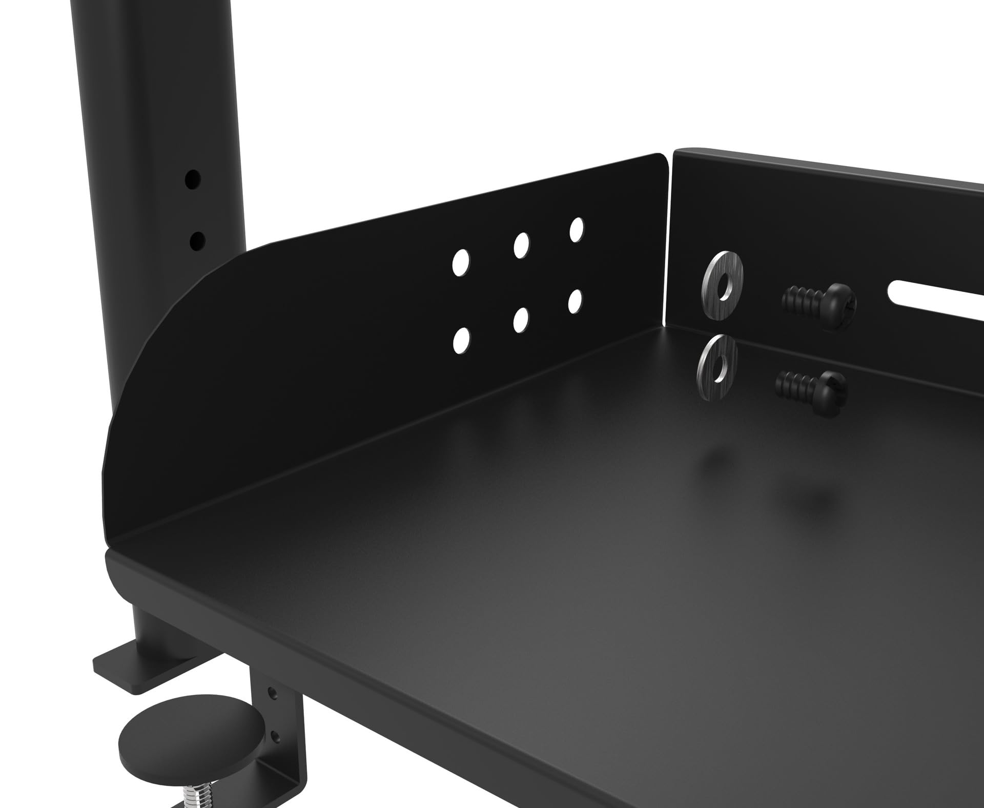 Klemm-Organizer-Regal für den Schreibtisch, 17,3 Zoll, 2-stufiges Regalsystem, Metallische Schreibtisch-Erweiterung für Büroaccessoires und Gaming-Geräte