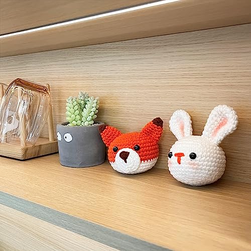 Kitcroet Crochet Kits for Beginners, Starter Crochet Kit All-in-One Complete Crochet Kit Learn to Crochet Sets with Step by Step Video Tutorials - Fox and Rabbit