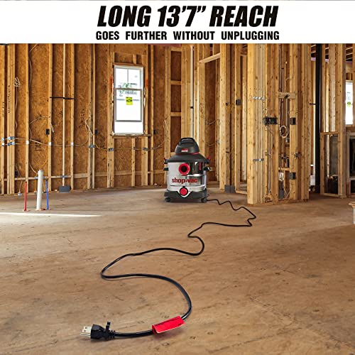 Shop-Vac 8 Gallon 6.0 Peak Hp Wet/Dry Vacuum, Stainless Steel Tank, Portable Shop Vacuum With Multifunctional Attachments For Jobsite, Garage & Workshop. 5989400 #TOP3