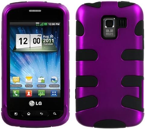 MyBat LGVS700HPCSK041NP Titanium Fishbone Protective Case for LG Enlighten/Optimus Slider/Optimus Zip S700-1 Pack - Retail Packaging - Purple/Black