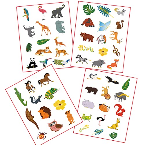 Jungle Animal Party Supplies,Zoo Animal Temporary Tattoos-56 Style,Safari Theme Birthday Party Decorations Favors #TOP2