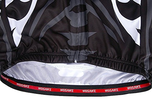 Wosawe Mens Breathable Cycling Jersey 4D Padded Breathable Quick Dry (Jersey_Skeleton (Long Sleeve), L) #TOP6