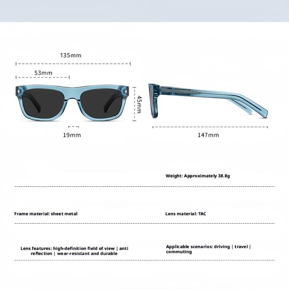 Occhiali da sole casual alla moda in acetato con montatura grande polarizzata per uomo e donna