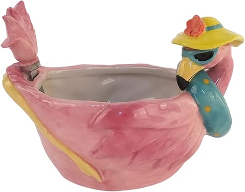 Blue Sky Clayworks Flamingo Dip Bowl con esparcidor, juego de 2
