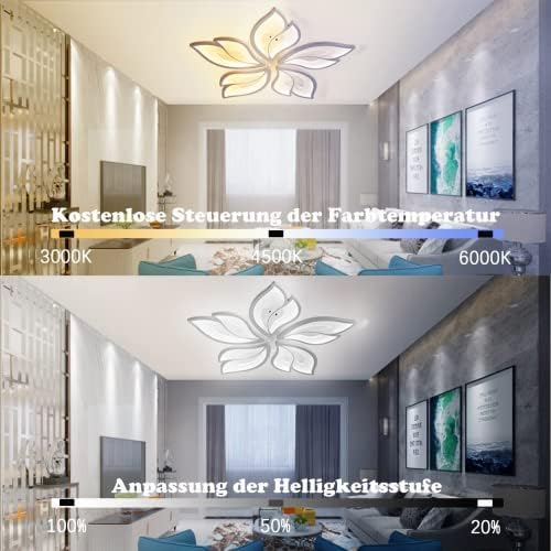 LED Ceiling Light Dimmable 40W-80W Ceiling Lamp LED Living Room Lamp with Remote Control App Colour Changing Modern Living Room Lamp Ceiling Light Energy Saving Dimming Ceiling Lighting Bedroom Lamp