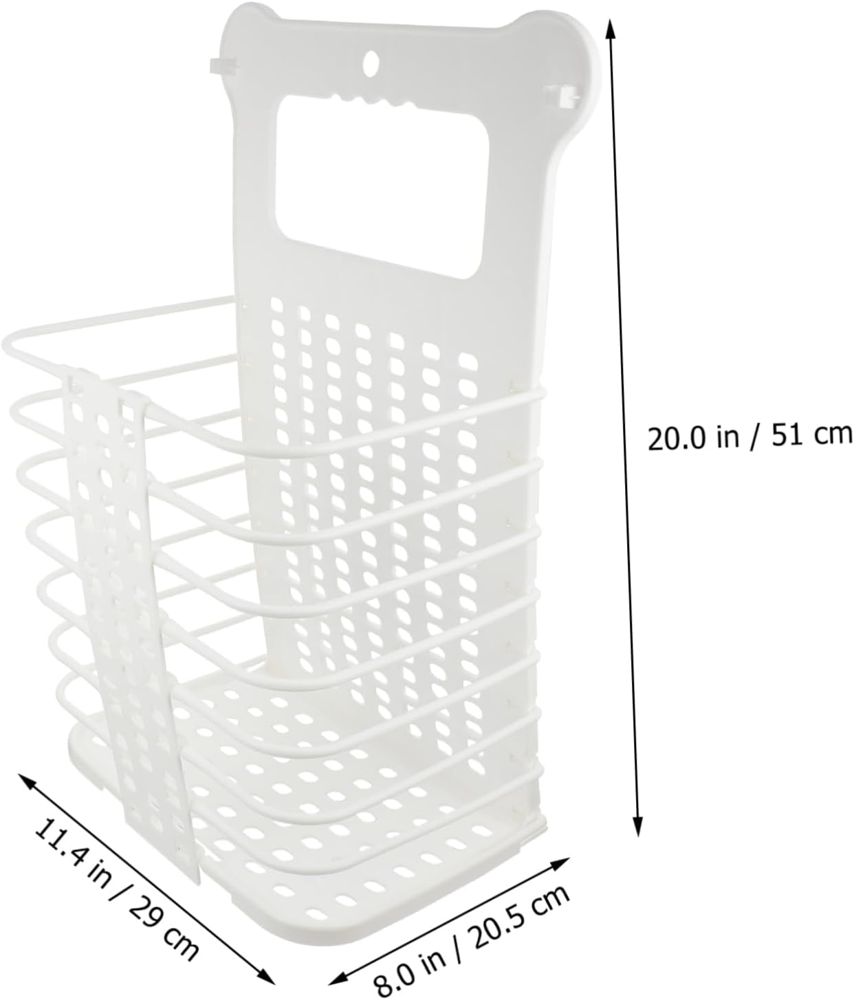 Kichvoe Foldable Wall Mounted Laundry Basket Nail Hanging Clothes Storage Holder for Bathroom Bedroom Dorms Practical Dirty Clothes Organizer for Apartments and Campers