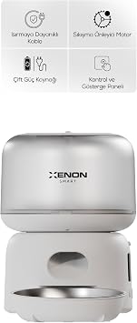 Xenon Smart Otomatik Mama Kabı | 3L Mobil Kontrol Paslanmaz Çelik Kase Çift Güç Desteği X8613