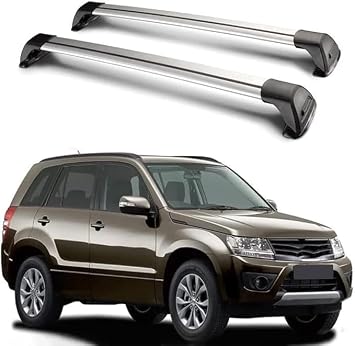 2PCS Aluminum Car Roof Rack Bars, for Suzuki Grand Nomade SUV 2017 Rooftop Rails Cross Bars, 220Lbs Cargo Bars Guard Rooftop Luggage Carrier Accessorypart,Silver